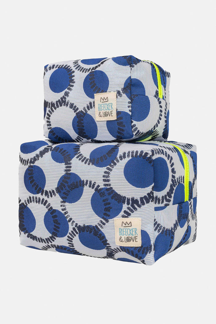 COSMETIC POUCH "MAREA" BLUE/FLUO YELLOW