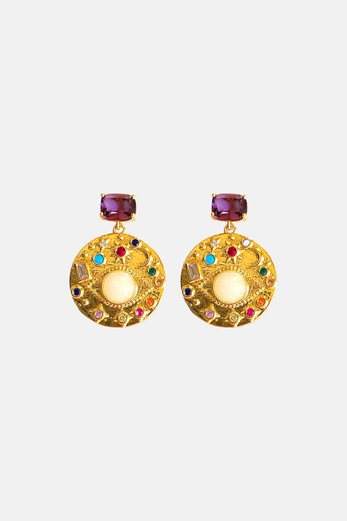 EARRINGS "MAYARA" GOLD/PURPLE