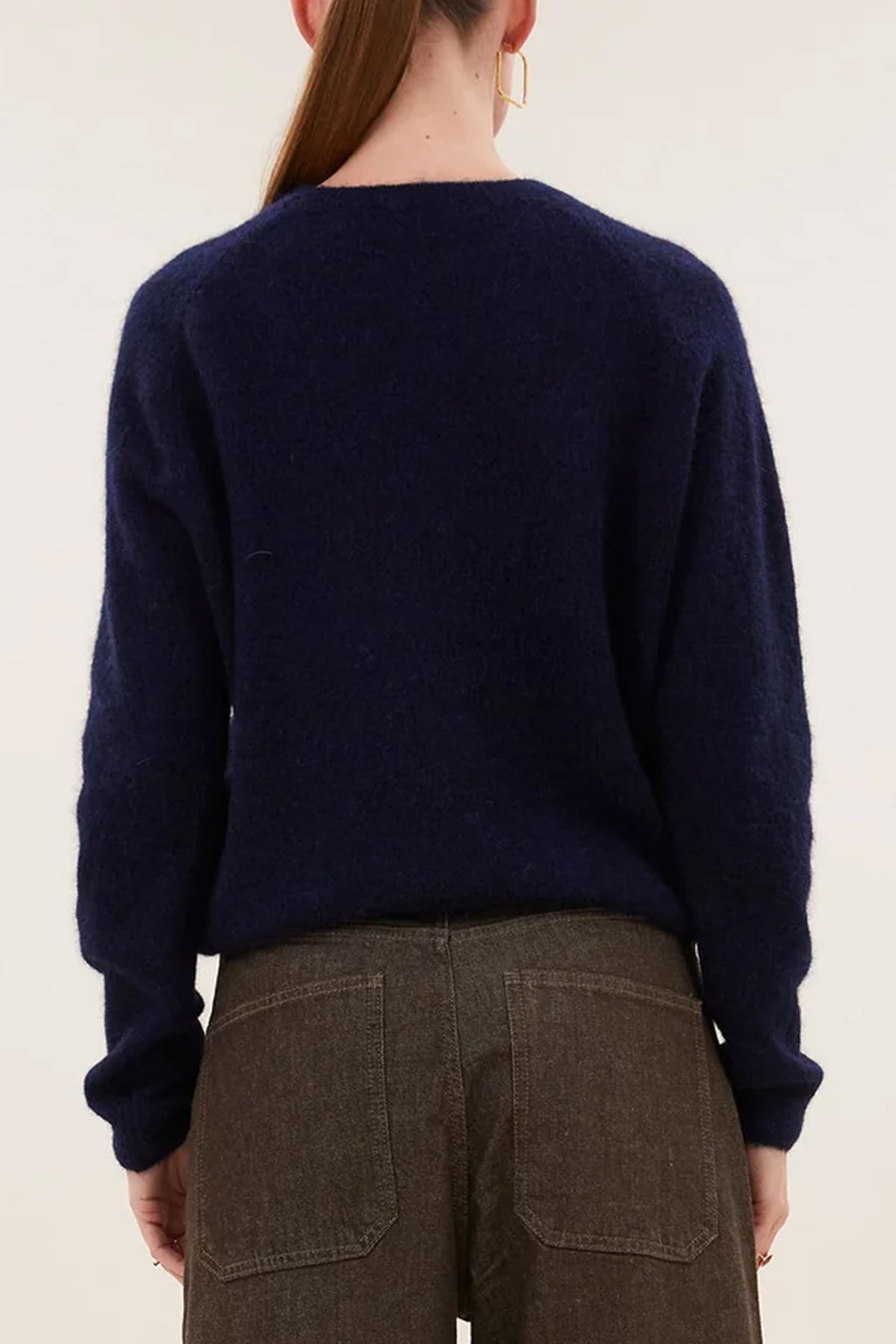 ALPACA/WOOL KNIT CARDIGAN MIDNIGHT BLUE