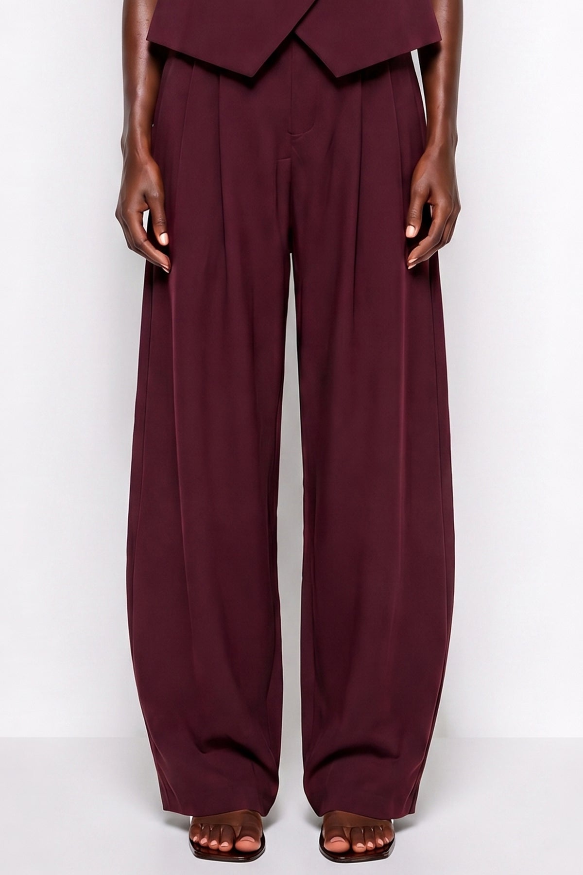 TAILORED BARREL PANTS BORDEAUX
