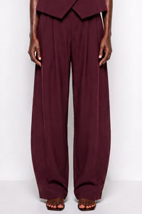 TAILORED BARREL PANTS BORDEAUX