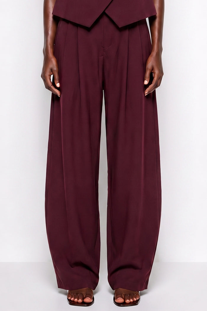 TAILORED BARREL PANTS BORDEAUX