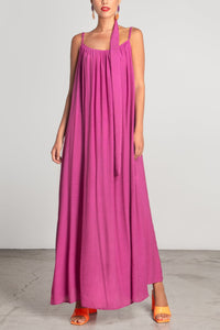 OVERSIZED LONG STRAPPY DRESS "CHARIS" MAGENTA