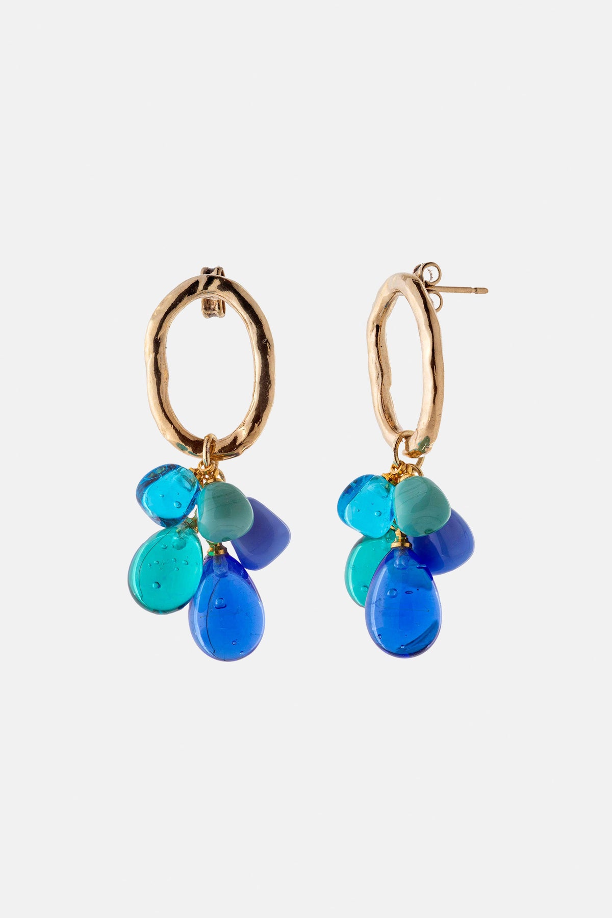 EARRINGS "MURANO" GOLD/BLUE
