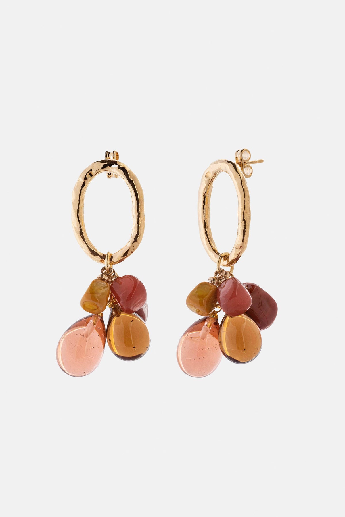 EARRINGS "MURANO" GOLD/BROWN