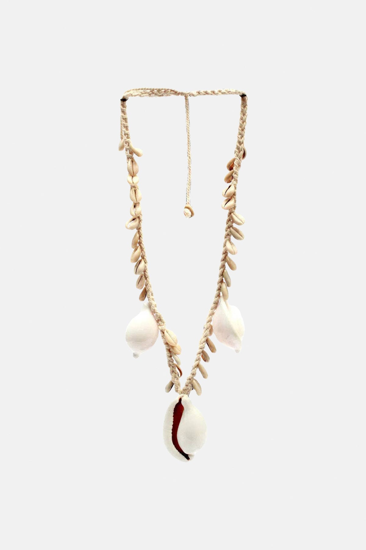 HANDMADE TASSLE "BIG SHELL" NATURAL/WHITE