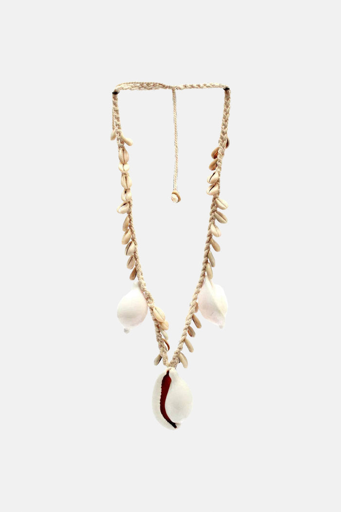 HANDMADE TASSLE "BIG SHELL" NATURAL/WHITE