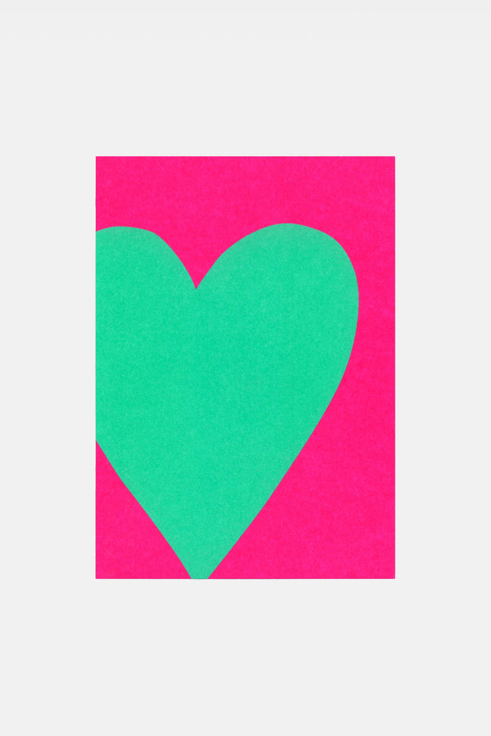 GREETING CARD "NEON HEART" PINK/GREEN