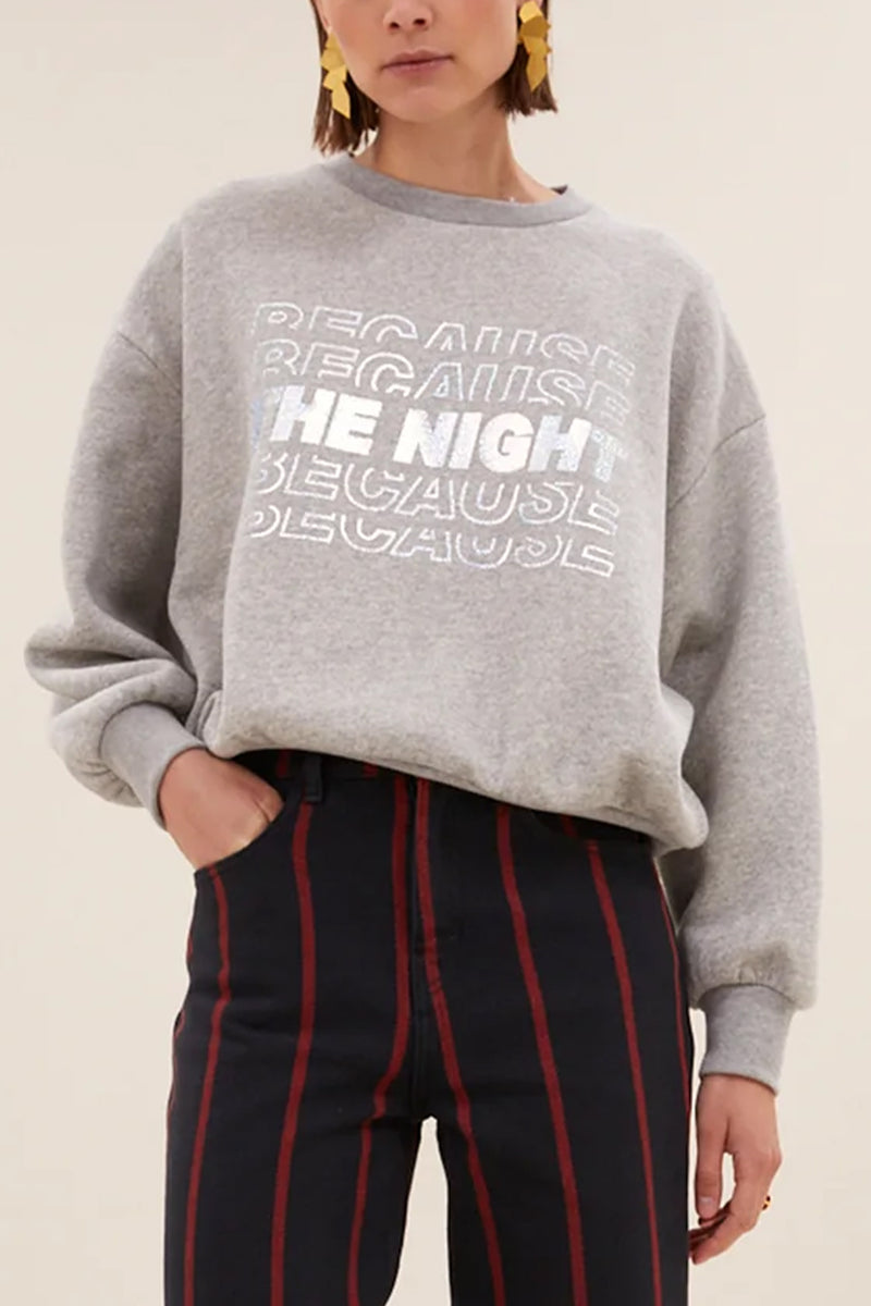 OVERSIZED COTTON SWEATER "NIGHT" GREY