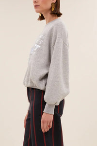 OVERSIZED COTTON SWEATER "NIGHT" GREY