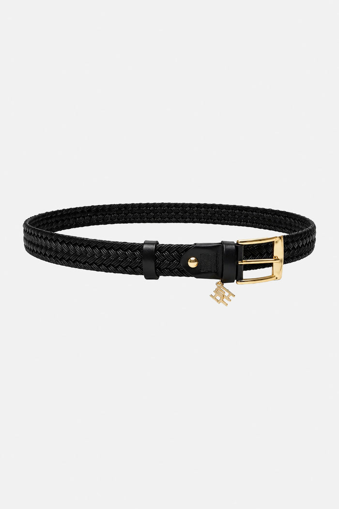 WOVEN LEATHER BELT "NIGHTFALL" BLACK