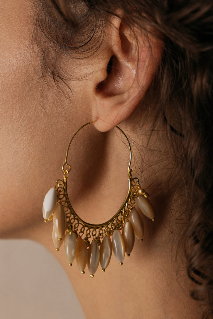 EARRINGS "NOMADIA" GOLD/MOTHER OF PEARL