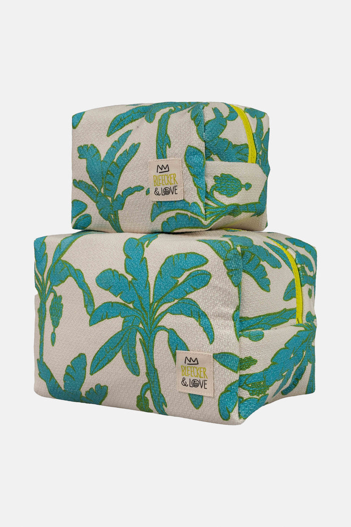 COSMETIC POUCH "NUSA" ECRU/BLUE/GREEN