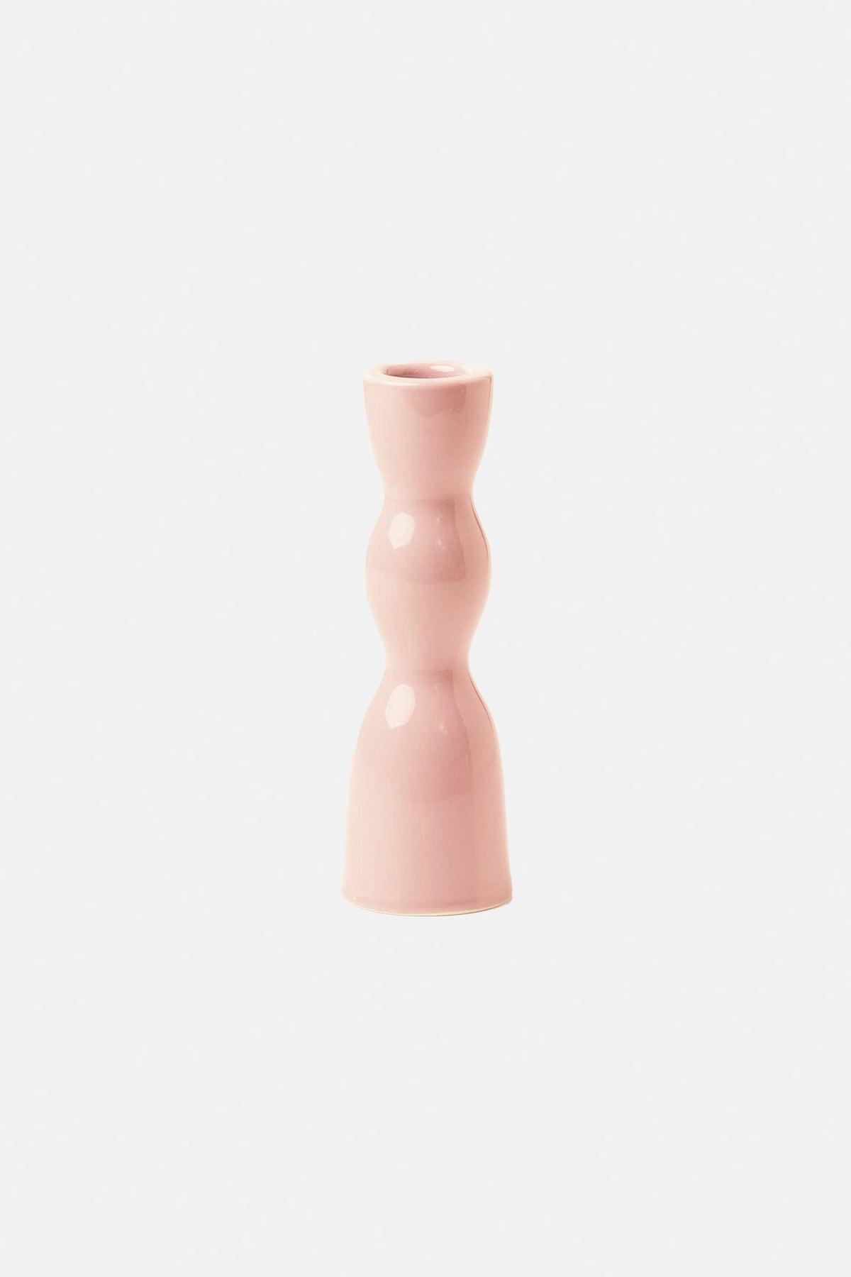 CERAMIC CANDLE HOLDER PALE PINK