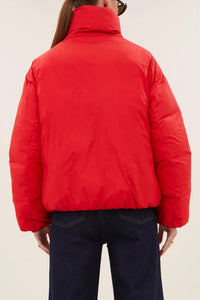 OVERSIZED BOMBER JACKET POPPY RED