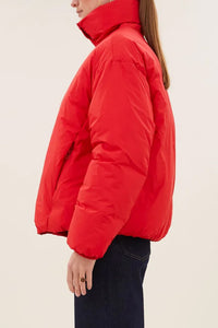 OVERSIZED BOMBER JACKET POPPY RED