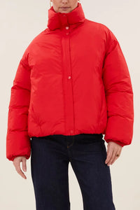 OVERSIZED BOMBER JACKET POPPY RED
