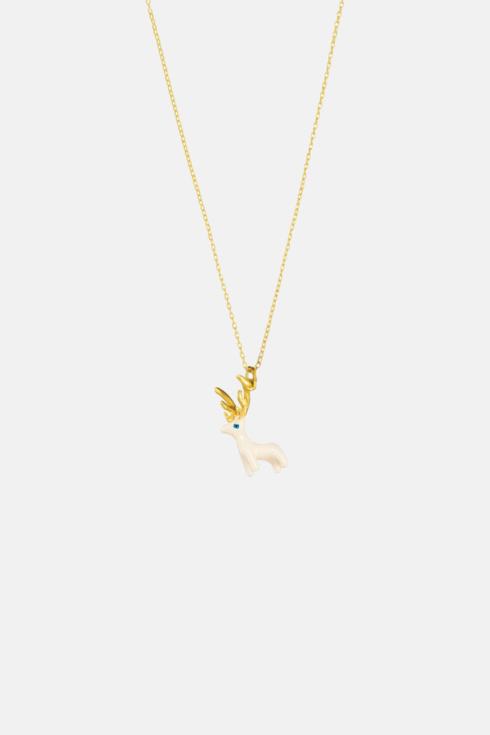 ENAMEL NECKLACE "REINDEER SMALL" IVORY