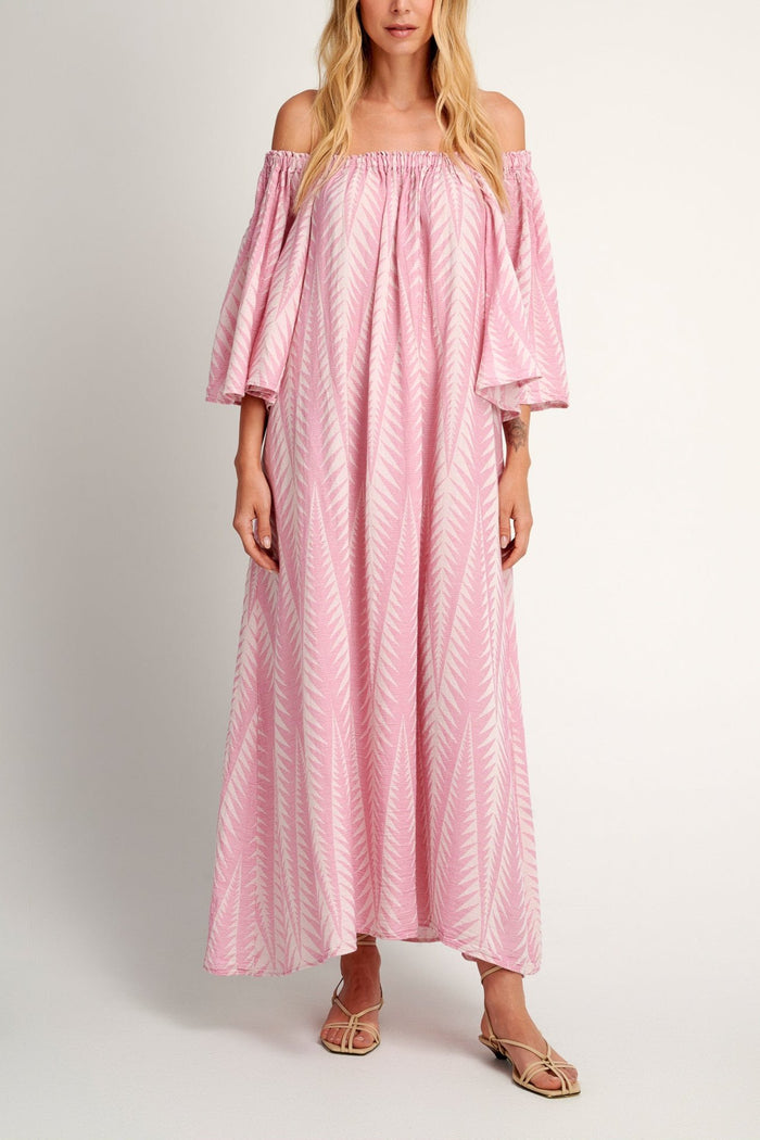 OVERSIZED OFF-SHOULDER DRESS "FINIKAS" PINK