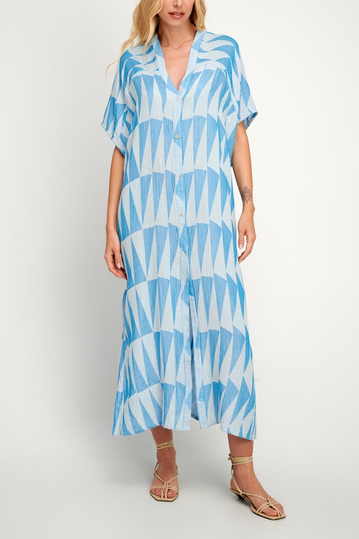 OVERSIZED SHIRT DRESS "PAROS" BLUE