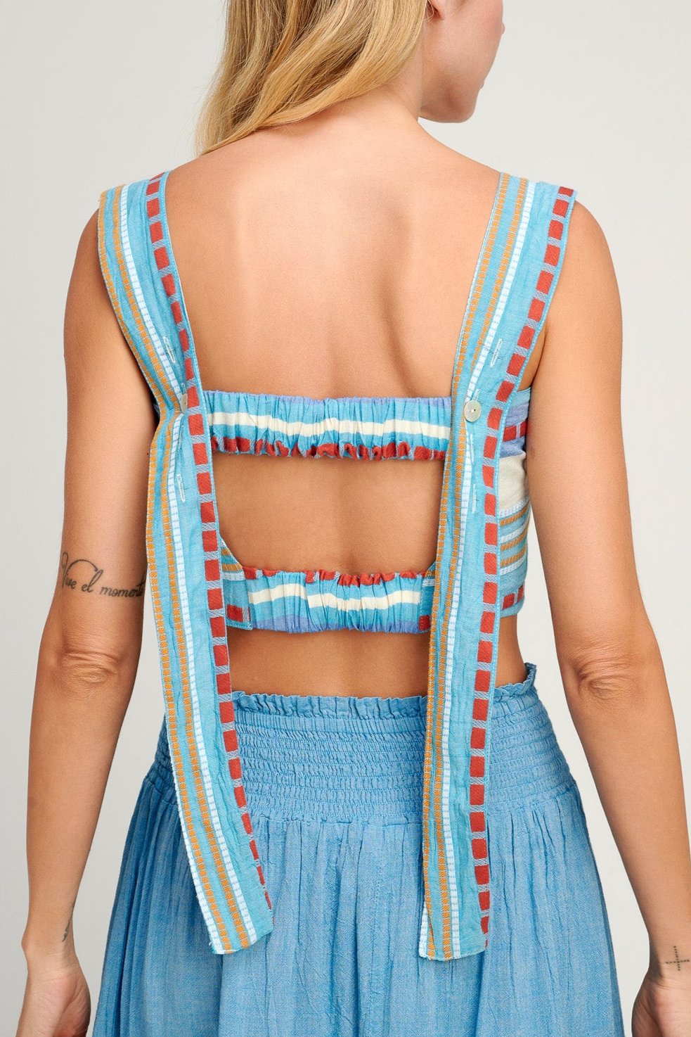 CROP TOP "OLYMPIA" BLUE