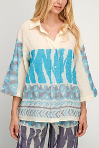 OVERSIZED BLOUSE "KALOMIRA" BLUE