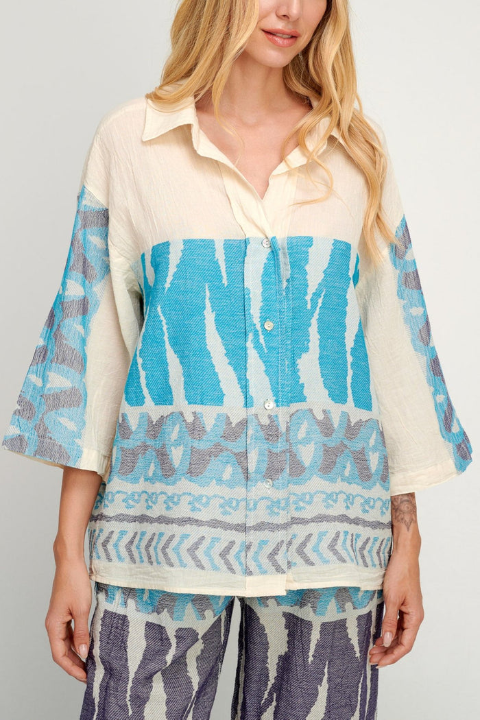 OVERSIZED BLOUSE "KALOMIRA" BLUE