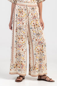 WIDE LEG RAYON PANTS "FOLEGANDROS" MULTICOLOR