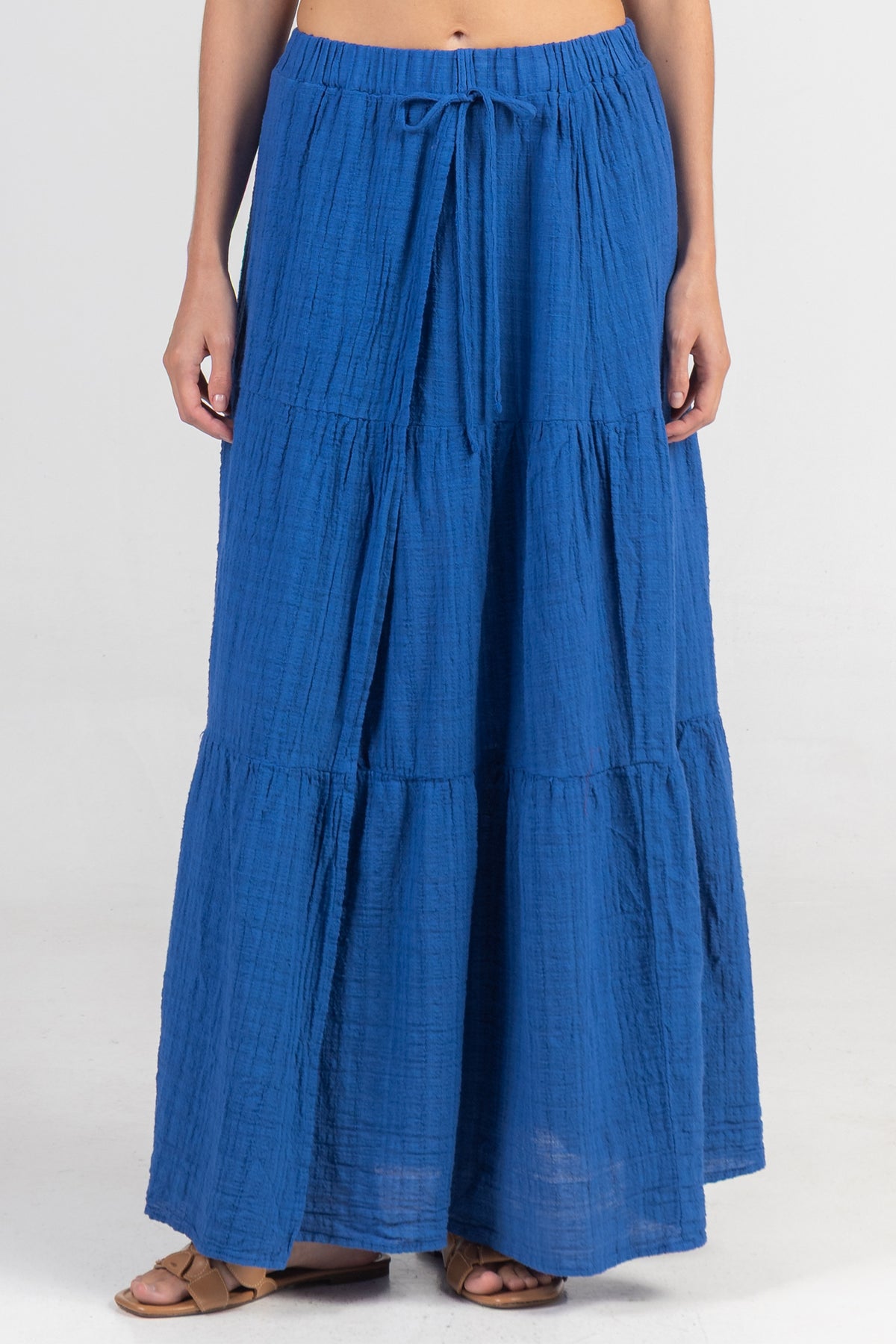 MUSSELINE MAXI SKIRT "PATMOS" GREEK BLUE