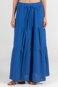 MUSSELINE MAXI SKIRT "PATMOS" GREEK BLUE