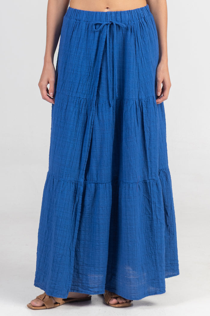 MUSSELINE MAXI SKIRT "PATMOS" GREEK BLUE