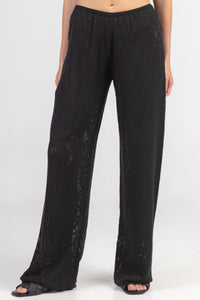 CROCHET KNIT PANTS "CORFU" BLACK