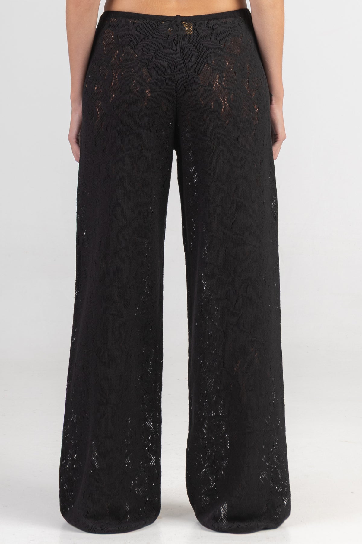 CROCHET KNIT PANTS "CORFU" BLACK