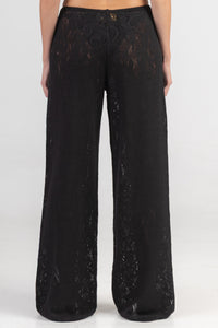 CROCHET KNIT PANTS "CORFU" BLACK