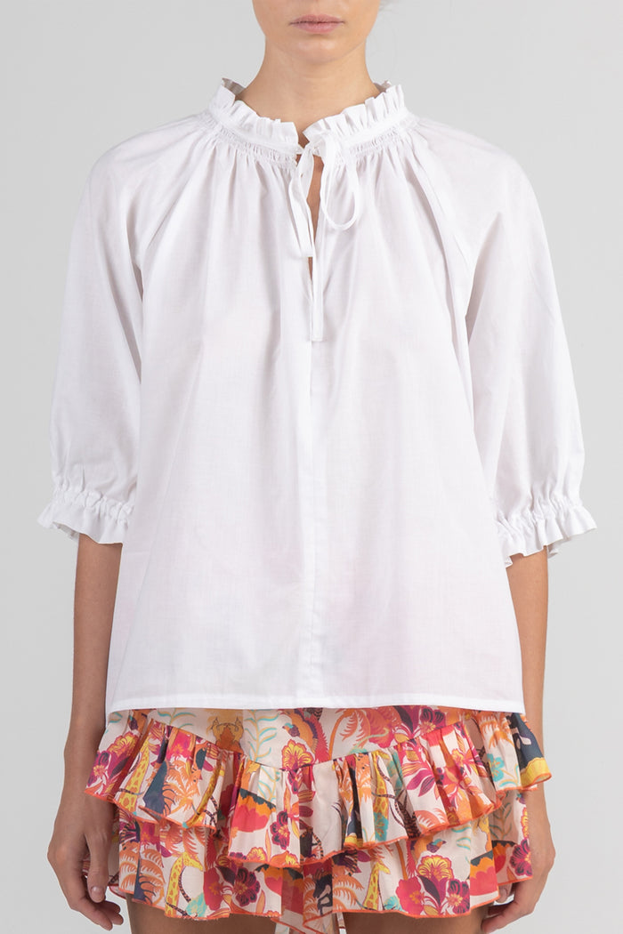 COTTON BLOUSE "LEFKO" WHITE