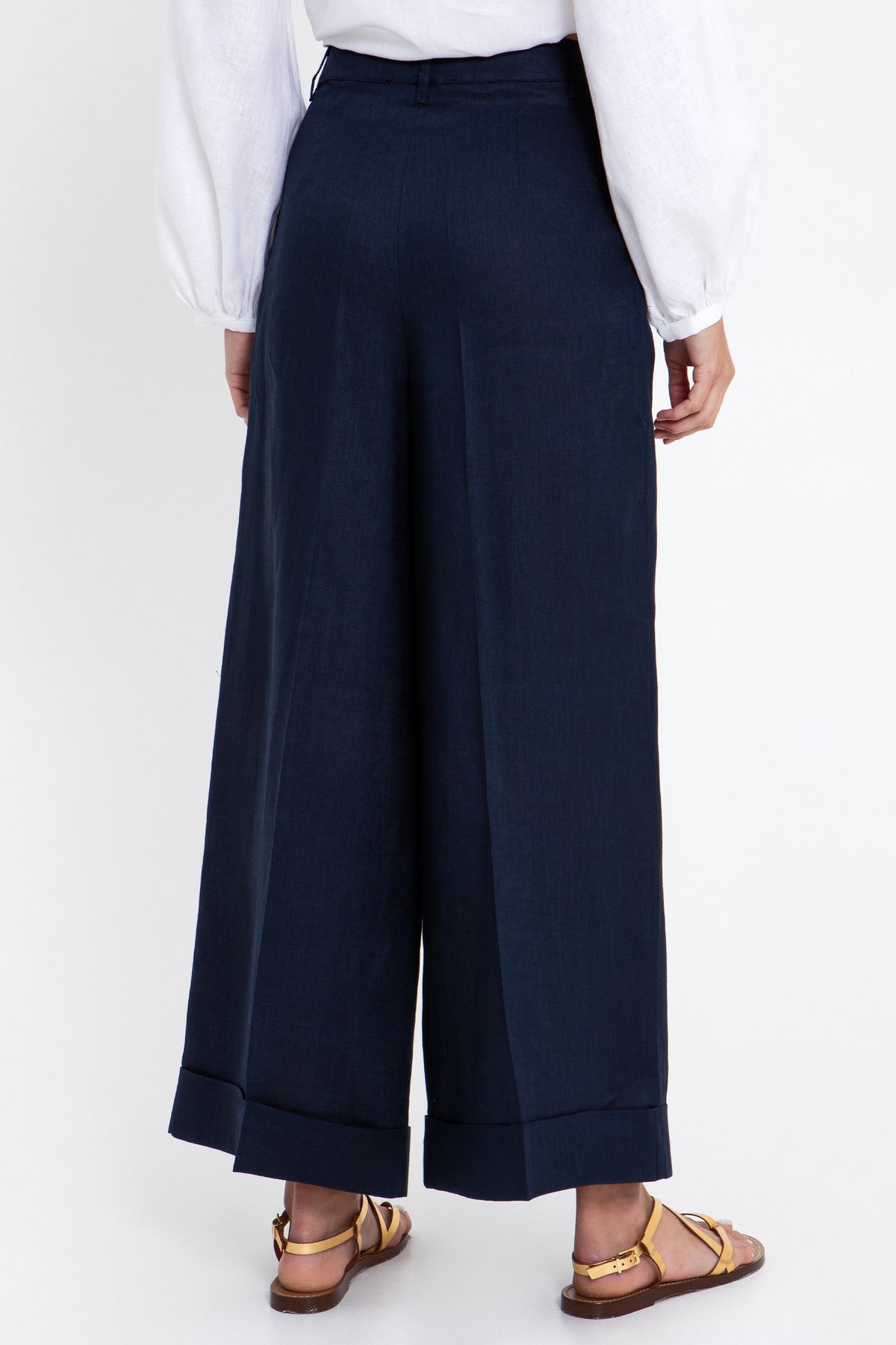 WIDE LEG LINEN PANTS "PURE" NAVY