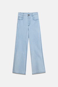 PALAZZO DENIM JEANS SUMMER BLUE