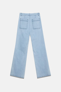 PALAZZO DENIM JEANS SUMMER BLUE