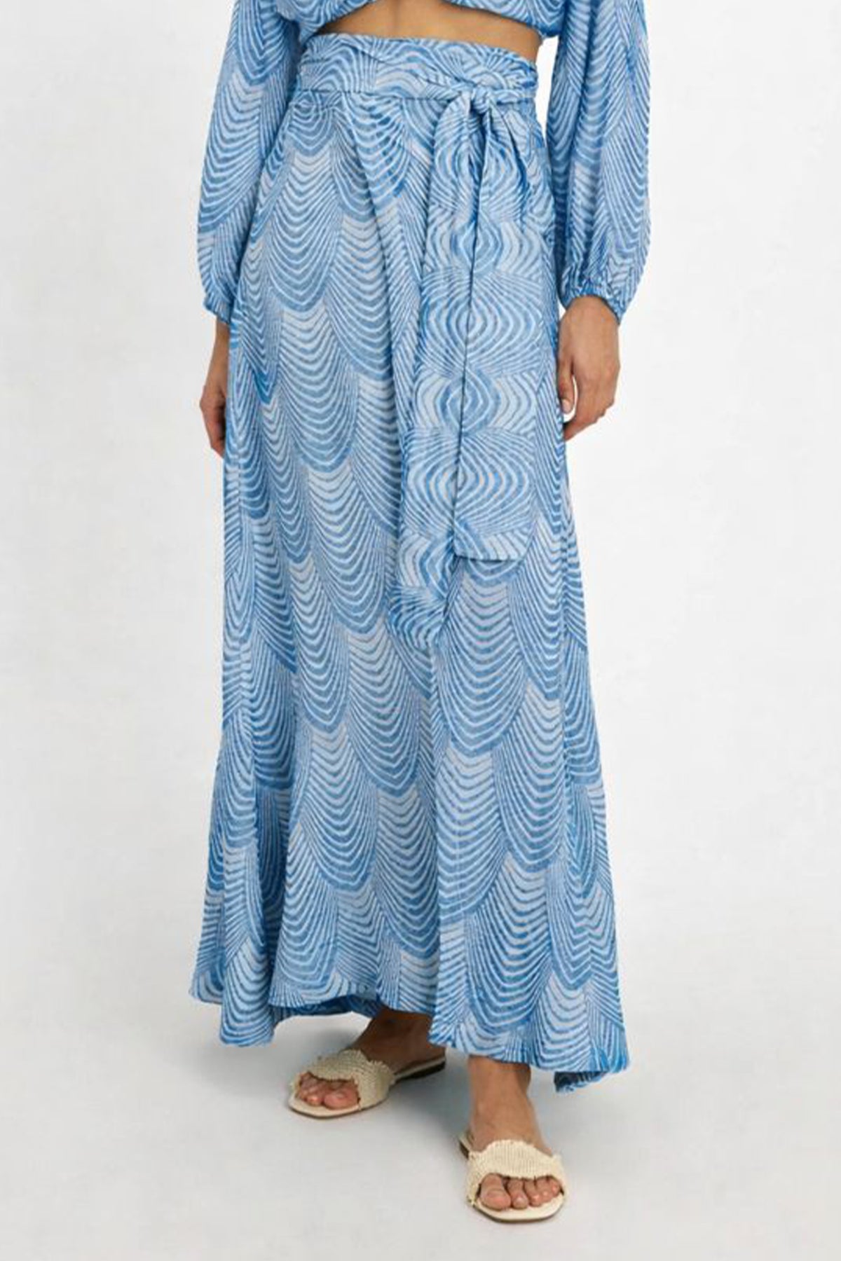 MAXI WRAP SKIRT "MERMAID" BLUE