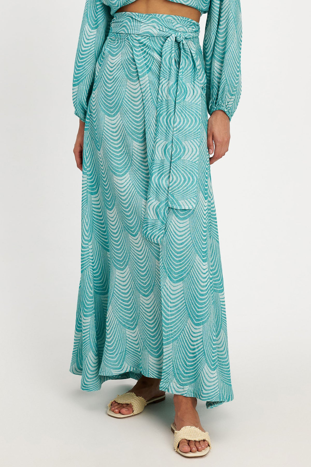 MAXI WRAP SKIRT "MERMAID" GREEN