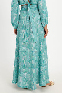 MAXI WRAP SKIRT "MERMAID" GREEN