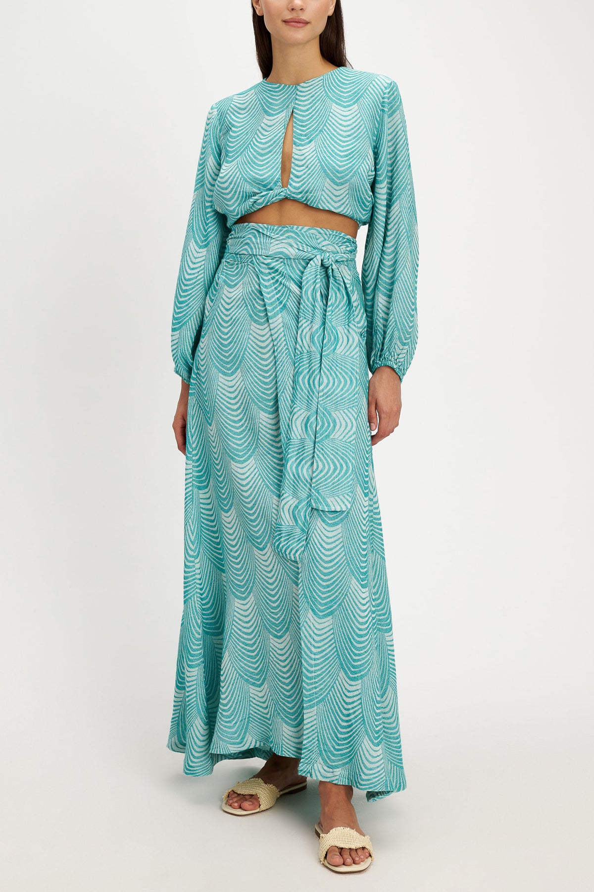 MAXI WRAP SKIRT "MERMAID" GREEN