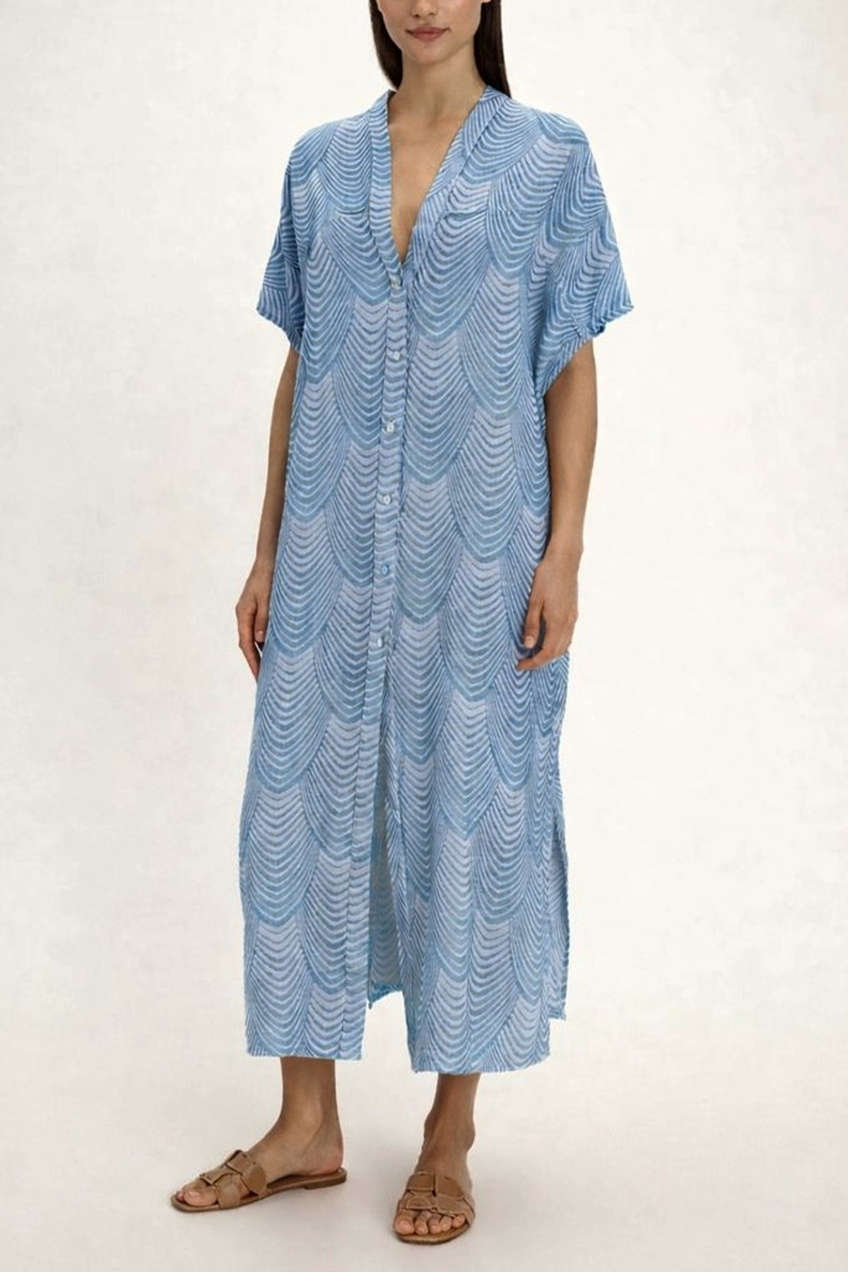 OVERSIZED KAFTAN DRESS "MERMAID" BLUE