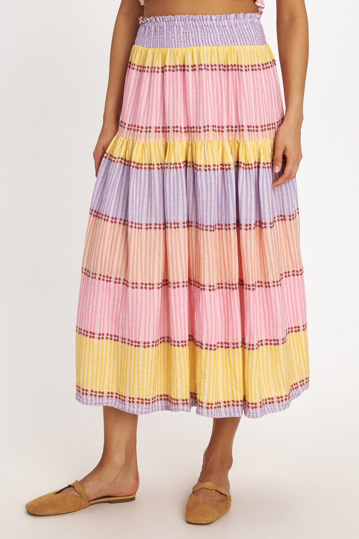 WOVEN MIDI SKIRT "LEROS" MULTICOLOR