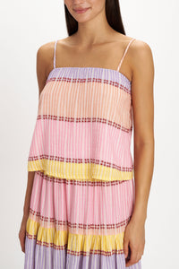 WOVEN STRAPPY TOP "LEROS" MULTICOLOR