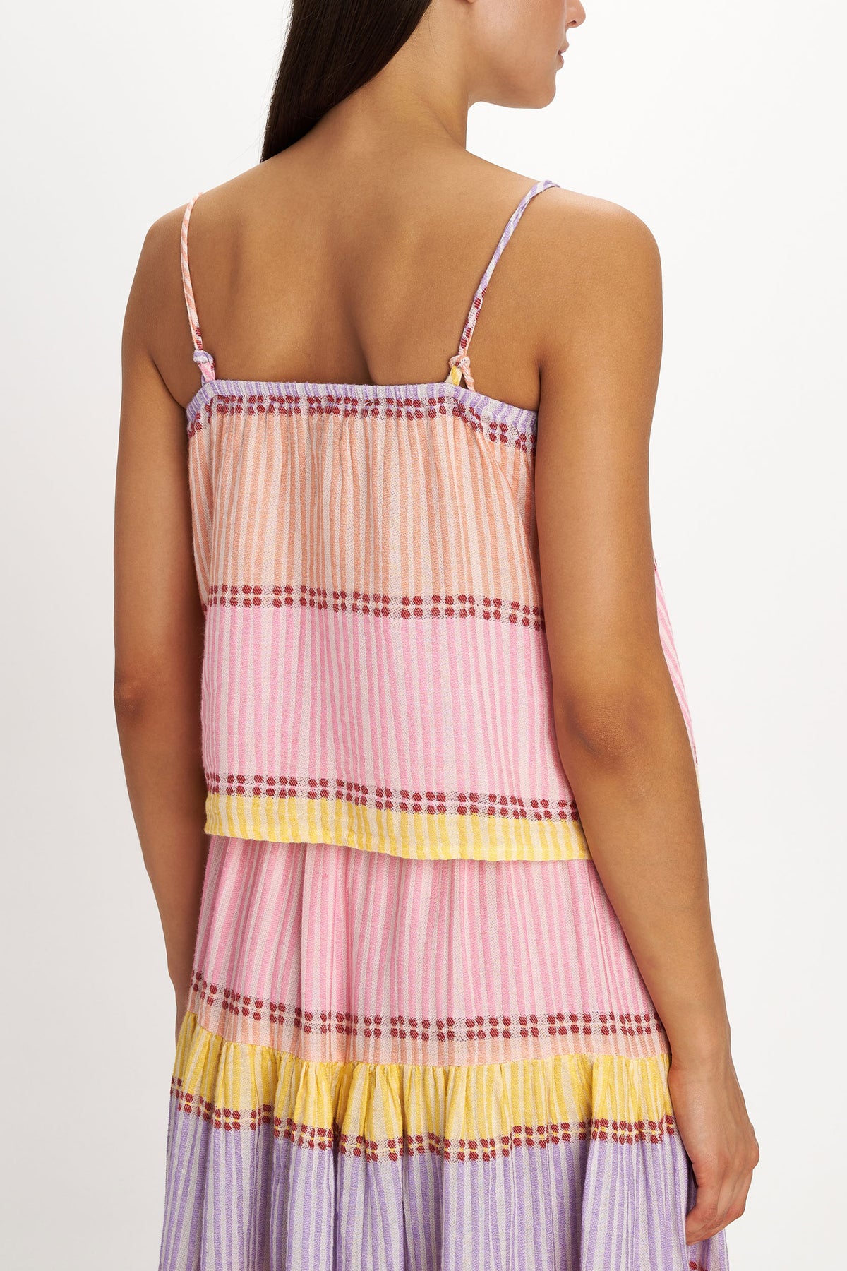 WOVEN STRAPPY TOP "LEROS" MULTICOLOR