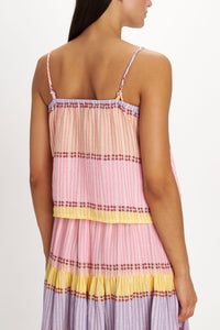 WOVEN STRAPPY TOP "LEROS" MULTICOLOR