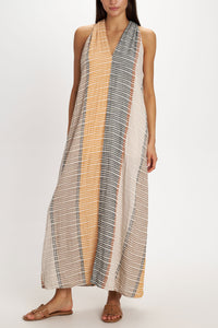 SLEEVELESS LONG DRESS "LEROS" MULTICOLOR