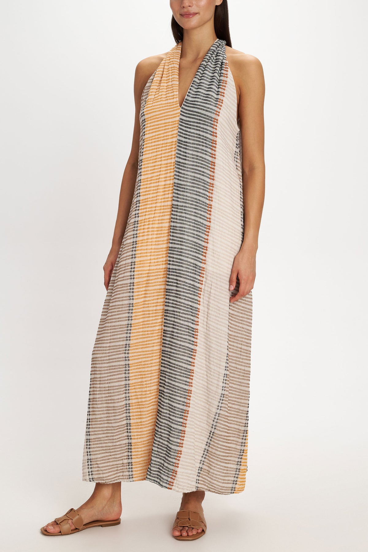 SLEEVELESS LONG DRESS "LEROS" MULTICOLOR