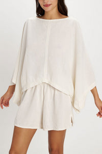OVERSIZED COTTON BLOUSE "IRAKLIA" NATURAL